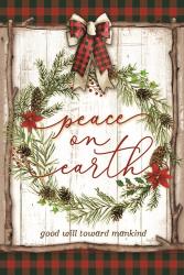 Peace on Earth Buffalo Plaid | Obraz na stenu