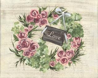 Hydrangea Wreath Green & Pink | Obraz na stenu