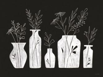 White Line Floral Vases | Obraz na stenu