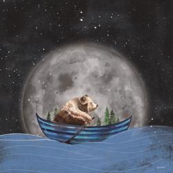 Bear Rowing in the Sea | Obraz na stenu