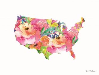 Floral USA Map | Obraz na stenu