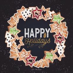 Gingerbread Happy Holidays Wreath | Obraz na stenu