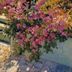 Steps and Summer Flowers | Obraz na stenu