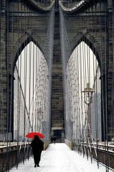 Brooklyn Bridge Meets Red | Obraz na stenu