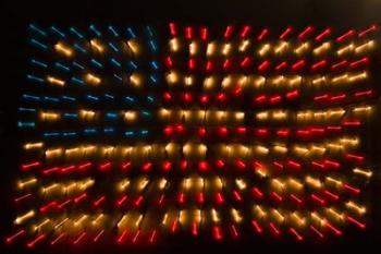 Americana Flag made of zoomed Neon Lights | Obraz na stenu