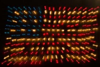 Americana Flag made of zoomed Neon Lights | Obraz na stenu