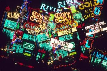 Double exposure, casino signs, Las Vegas, Nevada. | Obraz na stenu