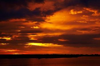 Sunset over Chobe River, Chobe Safari Lodge, Kasane, Botswana, Africa | Obraz na stenu