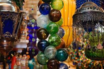 Glass Balls and Lamps, Khan El Khalili Bazaar, Cairo, Egypt | Obraz na stenu