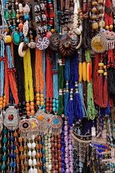 Souvenir necklaces at market in Luxor, Egypt | Obraz na stenu