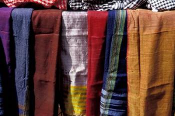 Textiles For Sale in Khan al-Khalili Bazaar, Cairo, Egypt | Obraz na stenu