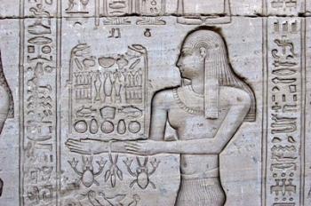 Queen Cleopatra and Stone Carved Hieroglyphics, Egypt | Obraz na stenu