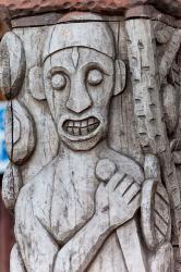 Africa, Gabon, Libreville. Wood carving by Zepherin Lendogno. | Obraz na stenu