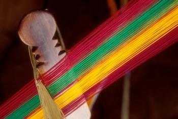 Kente Cloth Being Woven on Loom, Bonwire, Ghana | Obraz na stenu