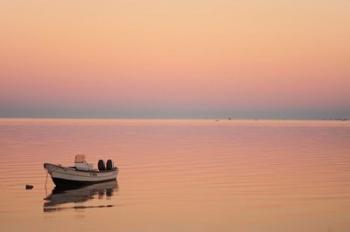 Pink sunrise with small boat in the ocean, Ifaty, Tulear, Madagascar | Obraz na stenu