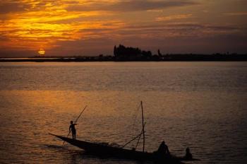 Pirogue On The Bani River, Mopti, Mali, West Africa | Obraz na stenu