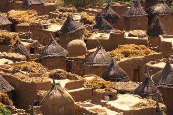 Flat And Conical Roofs, Village of Songo, Dogon Country, Mali, West Africa | Obraz na stenu
