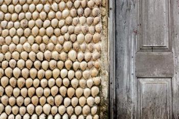 Cowrie shells on wall of building, Ibo Island, Morocco | Obraz na stenu