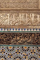 Calligraphy, Stucco and Tile Work, Bou Inania Madrasa, Fez, Morocco. | Obraz na stenu