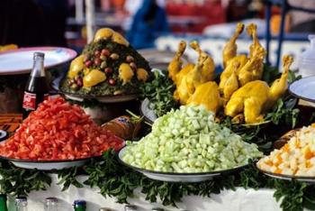 Marrakesh, Morocco. Food for Sale, Place Jemaa El-Fna | Obraz na stenu