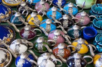Morocco, Casablanca, market, Ceramic tea pots | Obraz na stenu