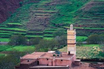 Geometric Tilework on Mosque Minaret, Morocco | Obraz na stenu