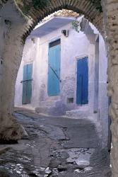 Blue Doors and Whitewashed Wall, Morocco | Obraz na stenu