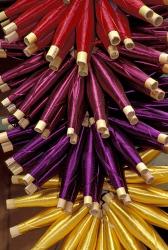 Colorful Spools of Thread Hang in the Market, Fes, Morocco | Obraz na stenu