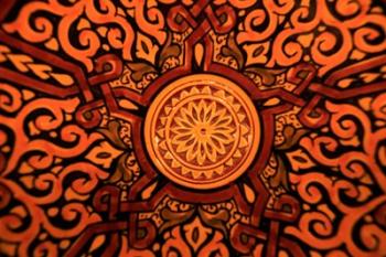 Hand-painted glazed bowl detail, craft, Morocco, Africa | Obraz na stenu