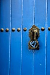 Blue Door of Kasbah of Oudaya, UNESCO World Heritage Site, Rabat, Morocco, Africa | Obraz na stenu