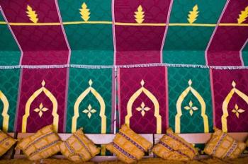 Interior of Moroccan Dinner, Tent Hotel Ksar Tinsouline, Zagora, Draa Valley, Morocco | Obraz na stenu