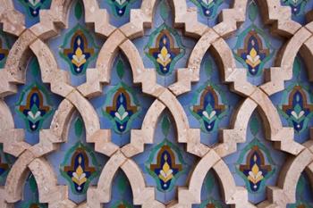 Wall tiles in Al-Hassan II mosque, Casablanca, Morocco | Obraz na stenu