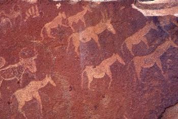 Pictograph, Engravings from Stone Age Culture, Twyfelfonstein Region, Namibia | Obraz na stenu
