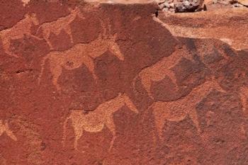 Ancient rock etchings, Twyfelfontein, Damaraland, Namibia, Africa. | Obraz na stenu