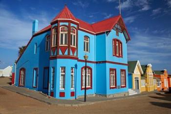 Colorful German colonial architecture, Luderitz, Namibia | Obraz na stenu