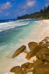 Tropical Beach, La Digue Island, Seychelles, Africa | Obraz na stenu