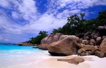 Beach, La Digue in the Seychelle Islands | Obraz na stenu