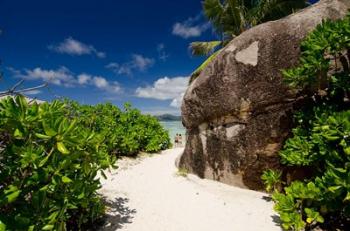 Popular Anse Source D'Agent white sand beach, Island of La Digue, Seychelles | Obraz na stenu