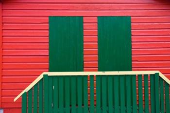 Red and Green wooden cottages, Muizenberg Resort, Cape Town, South Africa | Obraz na stenu