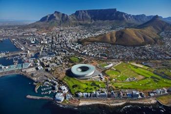 Aerial of Stadium, Golf Club, Table Mountain, Cape Town, South Africa | Obraz na stenu