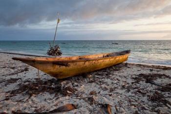 Jambiani, Zanzibar, Tanzania. Canoe on the Beach at Sunrise. | Obraz na stenu