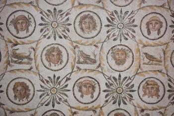 Tunisia, El Jem, El Jem Museum, Roman-era mosaic | Obraz na stenu