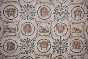Tunisia, El Jem, El Jem Museum, Roman-era mosaic | Obraz na stenu