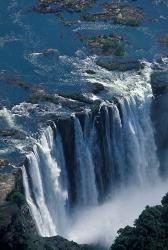 Zambezi River Flowing over Victoria Falls, Mosi-Oa-Tunya National Park, Zambia | Obraz na stenu