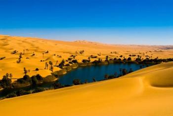 Libya, Fezzan, desert Erg Ubari, Umm el Maa lake | Obraz na stenu