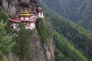 Tiger's Nest Dzong Perched on Edge of Steep Cliff, Paro Valley, Bhutan | Obraz na stenu