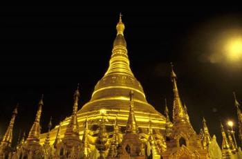 Shwedagon Pagoda at Night, Yangon, Myanmar | Obraz na stenu