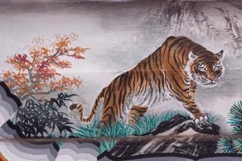 Tiger Painting on Outdoor Corridors, Zhongshan Park, Beijing, China | Obraz na stenu
