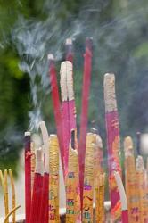 Incense burning, Big Wild Goose Pagoda, Xian, China | Obraz na stenu