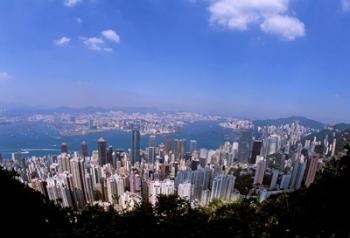 View of City from Victoria Peak, Hong Kong, China | Obraz na stenu